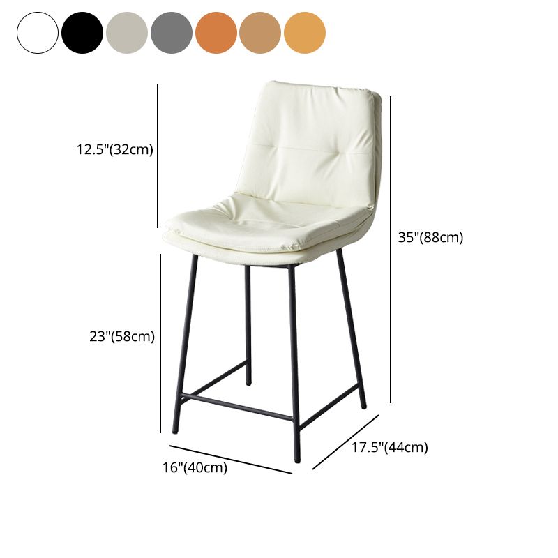 Contemporary Metal Leather Bar Stools Indoor Barstool with Iron Legs and Footrest Clearhalo 'Bar Furniture' 'Bar Stools' 'bar_stools' 'furn' 'furn_bar_stools' 'furniture_bar_stools' 'Kitchen & Dining Furniture' 'kitchen&dining_furn' 'kitchen' 'kitchen_furn' Furniture' 1200x1200_298bba3b-7dd9-4789-8832-becf6203fadc