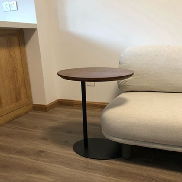 コンテンポラリースタイルのサイドエンドテーブルメタルペデスタルソファサイドアクセントテーブル