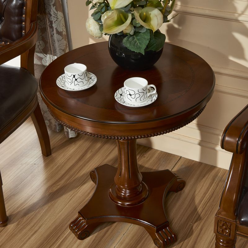 French Country Style Pedestal End Table White / Brown Round Wood Side End Table Clearhalo 'Coffee & Accent Tables' 'End & Side Tables' 'end_side_table' 'end_side_tables' 'furn' 'furn_end_side_tables' 'Furniture' 'furniture_end_side_table' 'Living Room Furniture' 1200x1200_298dc881-f326-46c6-86d5-c4c06c04ef03