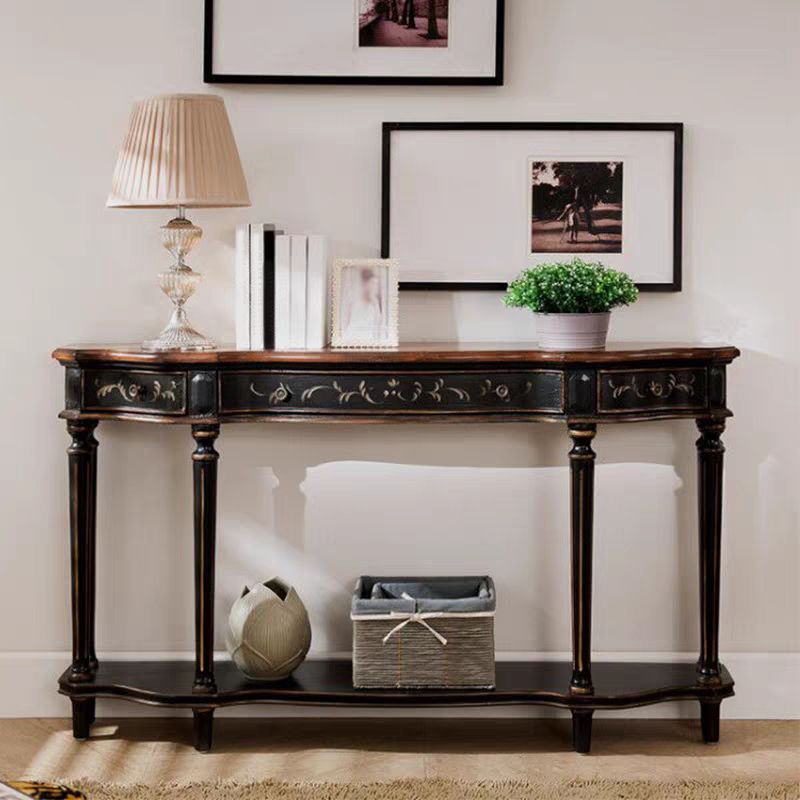 Victoria Wooden Console Table Free Form Console Sofa Table for Hall Clearhalo 'Console Tables' 'console_tables' 'Entry & Mudroom Furniture' 'furn' 'furn_console_tables' 'Furniture' 1200x1200_298e4eb5-df9d-4663-846c-d8c9d4025e73