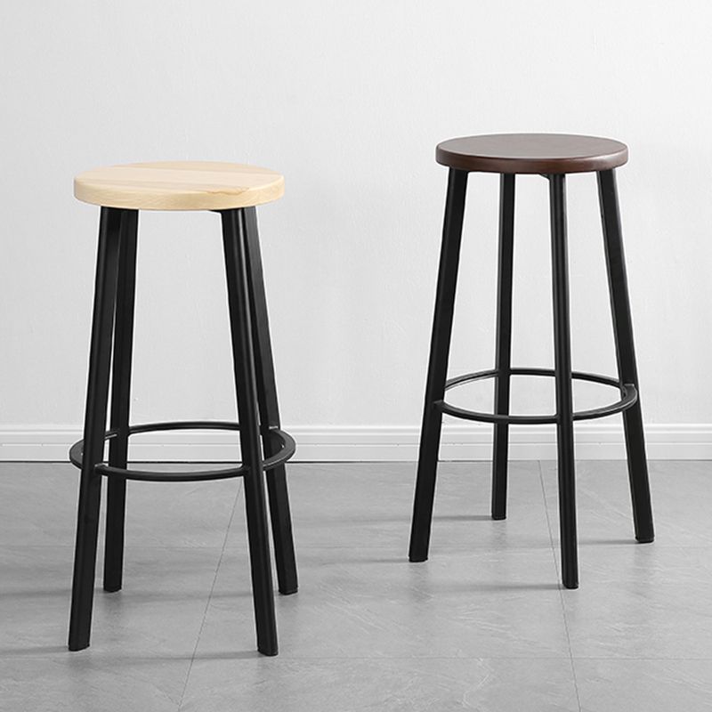 Modern Minimalist Bar And Counter Stool Wrought Iron Solid Wood Cafe Bar Stool,Set of 4 Clearhalo 'Bar Furniture' 'Bar Stools' 'bar_stools' 'furn' 'furn_bar_stools' 'furniture_bar_stools' 'Kitchen & Dining Furniture' 'kitchen&dining_furn' 'kitchen' 'kitchen_furn' Furniture' 1200x1200_298fe411-a544-415f-a58b-5ded1e0d6d37