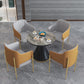 Modern Round Dining Table for Home Glossy Stone Dinette Table with Metal Base Clearhalo 'Dining Tables & Seating' 'Dining Tables' 'dining_table' 'furn' 'furn_dining_table' 'Furniture' 'Kitchen & Dining Furniture' 1200x1200_2990182c-cea7-4a0f-8809-f8260daa071e