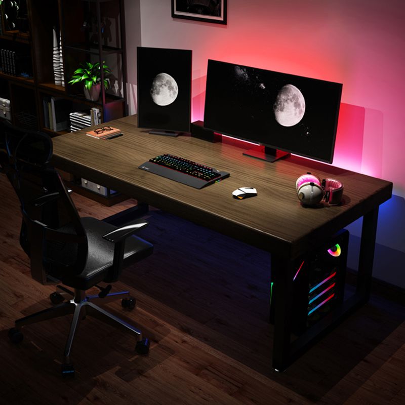 Contemporary Solid Wood Computer Desk Sled Base 29.53" Tall Gaming Desk Clearhalo 'furn' 'furn_office_desk' 'Furniture' 'Office Desks' 'Office Furniture' 'office_desk' 1200x1200_2990c7ca-22c5-4c2e-97b3-e2eb35195870