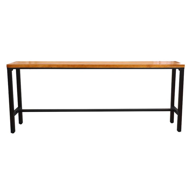 Pine Wood Bar Table Industrial Bar Table with Trestle Base in Black Clearhalo 'Bar Furniture' 'Bar Tables' 'bar_tables' 'furn' 'furn_bar_tables' 'Furniture' 'furniture_bar_tables' 'Kitchen & Dining Furniture' 1200x1200_2990e267-3005-40ee-88dd-76ca3933bffa