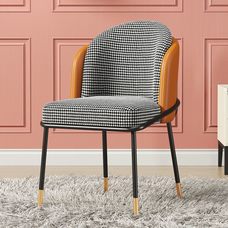 Scandinavian Upholstered Fabric Dining Side Chair Solid Back Chair Clearhalo 'Dining Chairs' 'Dining Tables & Seating' 'dining_chair' 'furn' 'furn_dining_chair' 'Furniture' 'furniture_dining_chair' 'Kitchen & Dining Furniture' 1200x1200_2993ebe1-4be6-421a-ac24-feefb6b337a6