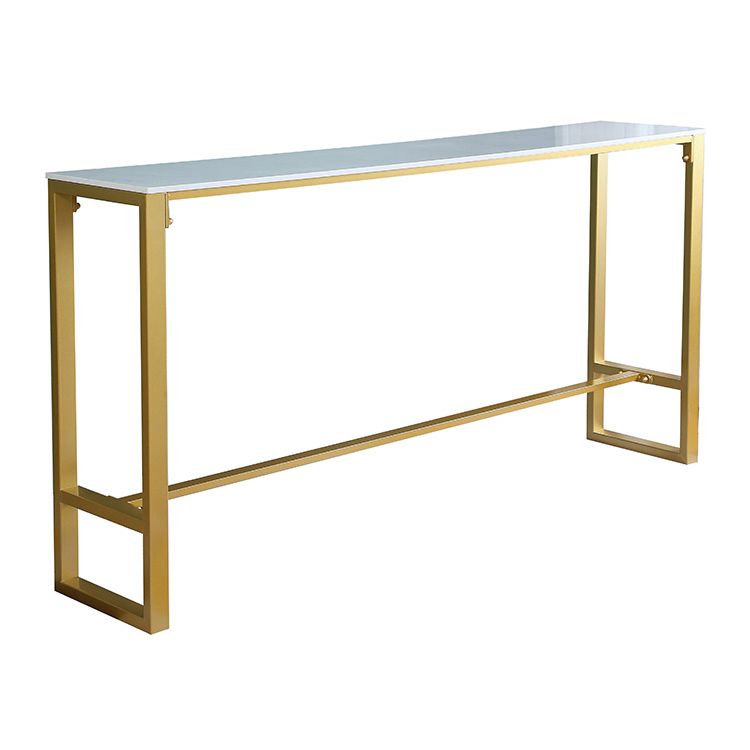 1/4/7 Pieces Glam Iron Bar Table Set Rectangle White Faux Marble Bistro Set with Footrest Clearhalo 'Bar Furniture' 'furn' 'furn_home_bar_bar_sets' 'Furniture' 'Home Bars & Bar Sets' 'home_bar_bar_sets' 'Kitchen & Dining Furniture' 1200x1200_2994c499-9fe4-450f-8379-c7c3f9d7edd9