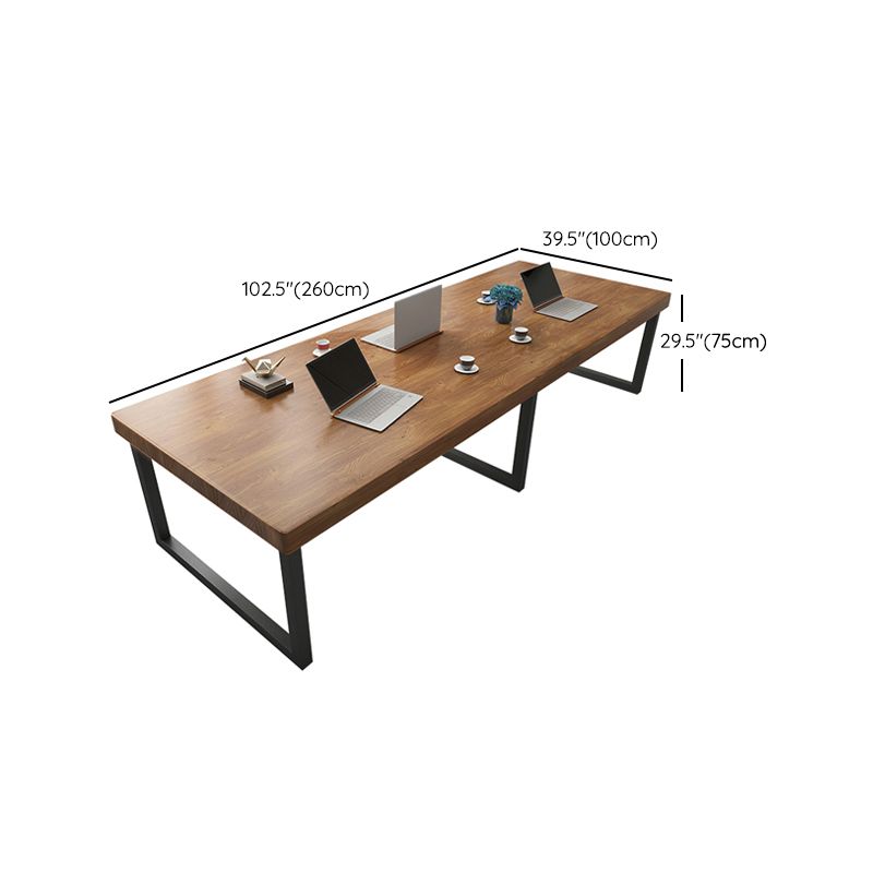 Solid Wood Rectangle Office Desk Industrial 29.53" Tall Writing Desk Clearhalo 'furn' 'furn_office_desk' 'Furniture' 'Office Desks' 'Office Furniture' 'office_desk' 1200x1200_29959ad4-eca1-48e8-8792-cd89375571db