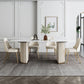 Glam Sintered Stone Oval Shape Dining Table White Standard Dining Table for Kitchen Clearhalo ' dining_table' 'Dining Tables & Seating' 'Dining Tables' 'furn' 'furn_dining_table' 'Furniture' 'furniture_dining_table' 'Kitchen & Dining Furniture' 'kitchen&dining_furn' 'kitchen' 'kitchen_dining_table' 1200x1200_2996210a-8768-4dd3-9991-3897b95886a1
