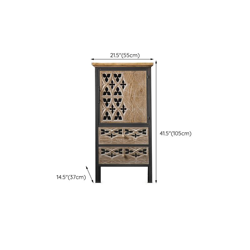 Industrial Accent Cabinet Metal and Wood Chest in Distressed Finish Clearhalo 'Cabinets & Chests' 'cabinets_chests' 'furn' 'furn_cabinets_chests' 'Furniture' 'Living Room Furniture' 1200x1200_2996d616-1249-495b-913a-66e0d057a1db