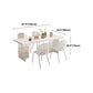 Contemporary Dining Table White Rectangle Solid Wood Dinner Table