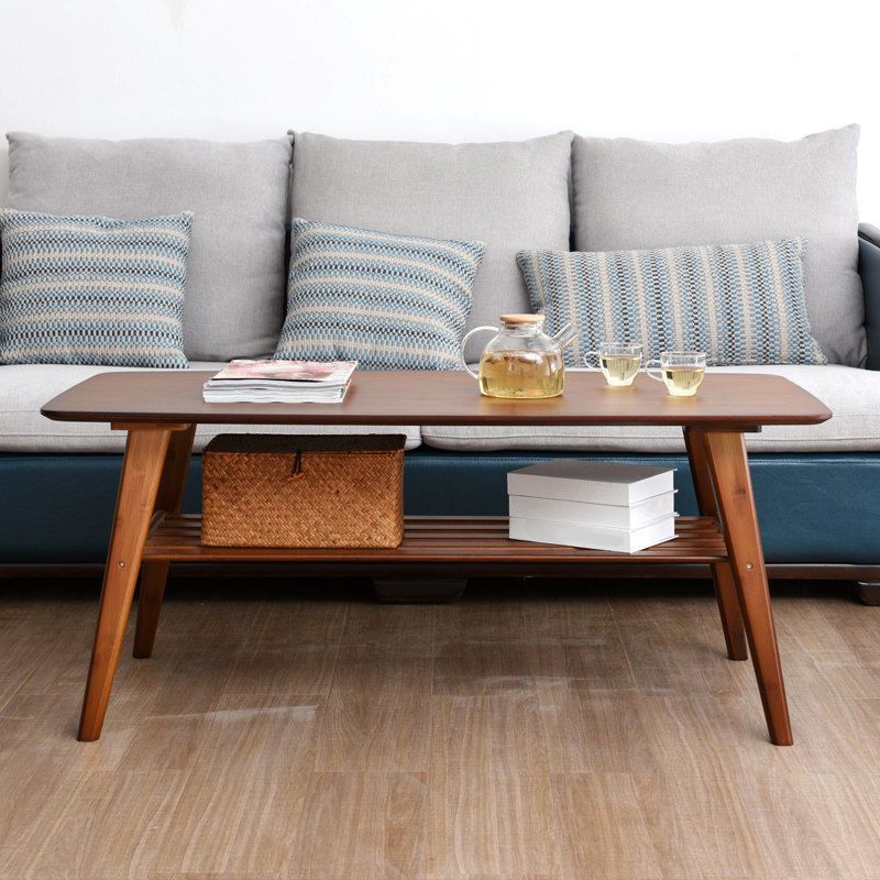 Nordic Style Wood/tan Solid Wood with Storage Rack Coffee Table Clearhalo 'Coffee & Accent Tables' 'Coffee Tables' 'coffee_tables' 'furn' 'furn_coffee_tables' 'Furniture' 'Living Room Furniture' 1200x1200_29979735-cb3d-4791-84b3-b4c218373c80