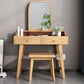 Mirror Makeup Vanity Desk Furniture W/ 2 Drawer Natural Vanity Clearhalo 'Bedroom Furniture' 'furn' 'furn_makeup_vanities' 'Furniture' 'Makeup Vanities' 'makeup_vanities' 1200x1200_29999ed3-8329-4dbb-8c3b-0246d719629e