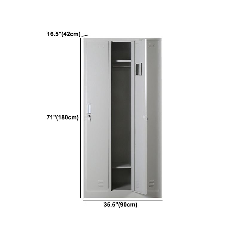 Metal Wardrobe Cabinet Contemporary Grey Wardrobe Armoire for Home Clearhalo 'Armoires & Wardrobes' 'armoires_wardrobes' 'Bedroom Furniture' 'furn' 'furn_armoires_wardrobes' 'Furniture' 1200x1200_299a044b-ff30-4e91-9da0-1df62548ca7e