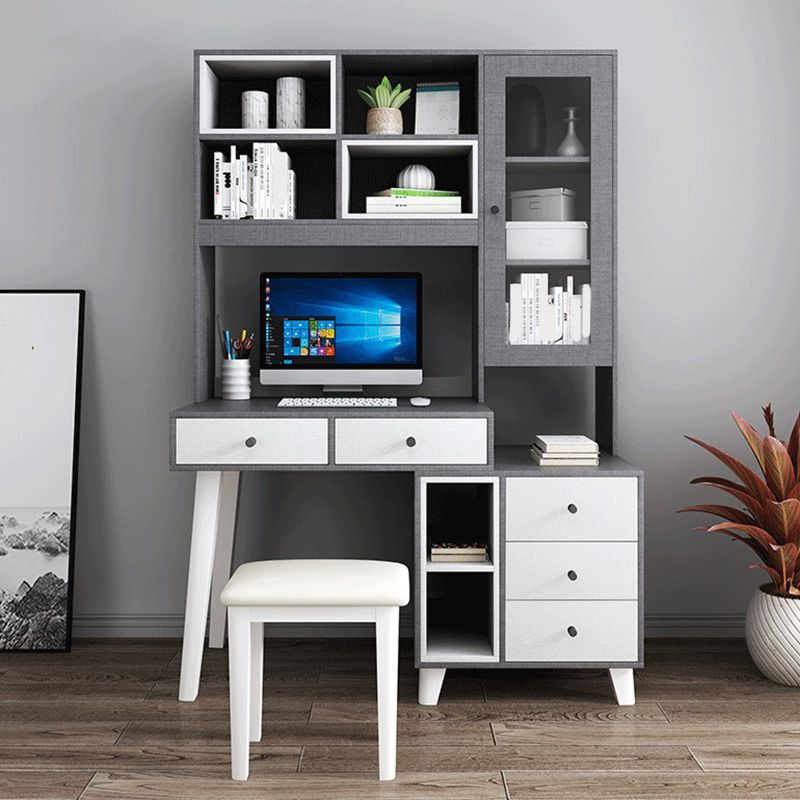 Contemporary Writing Desk Parsons Computer Desk with Wooden Legs Clearhalo 'furn' 'furn_office_desk' 'Furniture' 'Office Desks' 'Office Furniture' 'office_desk' 1200x1200_299ad3d1-658f-4680-81f0-0a1369af0a56