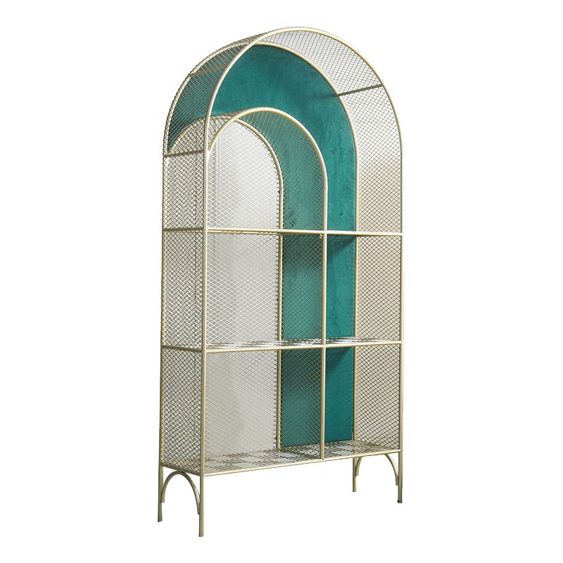 Urban Gold Bookshelf Closed Back Metal Vertical Shelf for Living Room Clearhalo 'Bookcases' 'furn' 'furn_bookcases' 'Furniture' 'Office Furniture' 1200x1200_299af8f6-5826-4e5b-bb26-b677a15773a5