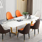 Rectangle Traditional Luxury Dining Table White Sintered Stone Table with Gold Trestle Base Clearhalo ' dining_table' 'Dining Tables & Seating' 'Dining Tables' 'furn' 'furn_dining_table' 'Furniture' 'furniture_dining_table' 'Kitchen & Dining Furniture' 'kitchen&dining_furn' 'kitchen' 'kitchen_dining_table' 1200x1200_299c2131-fe70-4a07-aaf5-605f71fcec79
