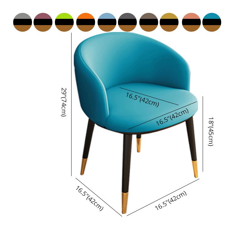 Glam Metal Dining Armless Chair Upholstered Dining Side Chair for Restaurant Clearhalo ' kitchen&dining_furn' 'Dining Chairs' 'Dining Tables & Seating' 'dining_chair' 'furn' 'furn_dining_chair' 'Furniture' 'furniture_dining_chair' 'Kitchen & Dining Furniture' 'kitchen' 1200x1200_299c4031-e5c4-4bb1-b167-4474c6dc2382