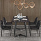Designer 1/4/5/7 Pieces Dining Set Rectangular Double Pedestal Dinette Set with Stone Top Clearhalo 'Dining Room Sets' 'Dining Tables & Seating' 'dining_room_set' 'furn' 'furn_dining_room_set' 'Furniture' 'Kitchen & Dining Furniture' 1200x1200_299e60da-33b2-4fb6-a859-fa2690f38e35