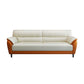 Genuine Leather Stain Resistant Contemporary Settee Couch in Orange and White Clearhalo 'furn' 'furn_sofas' 'Furniture' 'Living Room Furniture' 'Sofa' 'sofas' 1200x1200_299e69f3-c36d-4fa0-ae55-e42e5f769478