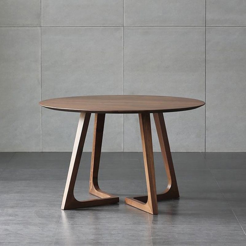Round Wood Color Dining Table Pinewood Table Contemporary with Double Pedestal Clearhalo 'Dining Tables & Seating' 'Dining Tables' 'dining_table' 'furn' 'furn_dining_table' 'Furniture' 'furniture_dining_table' 'Kitchen & Dining Furniture' 1200x1200_299f1385-4eaf-4eda-b964-f32f914c4d05