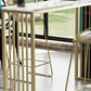 Juego de mesa de bar rectangular Glam, mesa de bar de piedra de 1/2/5 piezas con taburetes altos