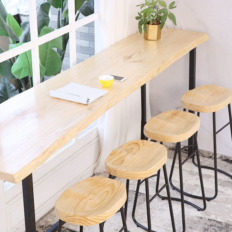 Rectangular Bar-height Table Wood Top Pub Table with Black Base Clearhalo 'Bar Furniture' 'Bar Tables' 'bar_tables' 'furn' 'furn_bar_tables' 'Furniture' 'Kitchen & Dining Furniture' 1200x1200_299f8f72-9da9-490d-8d9e-d7fc67a74179