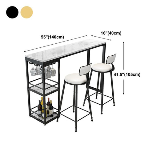 Marble Rectangle Modern Pub Bar Table Storage Double Pedestal Bar Height Table, Only Table Clearhalo 'Bar Furniture' 'Bar Tables' 'bar_tables' 'furn' 'furn_bar_tables' 'Furniture' 'furniture_bar_tables' 'Kitchen & Dining Furniture' 'kitchen&dining_furn' 'kitchen' 1200x1200_29a107d0-2360-4c42-9c77-e2a56227e629