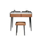 Vanity Stone Makeup Dressing Table Stool Set with 2 Drawers - 31.1" H Clearhalo 'Bedroom Furniture' 'furn' 'furn_makeup_vanities' 'Furniture' 'Makeup Vanities' 'makeup_vanities' 1200x1200_29a223e9-0c7c-42ed-a89c-dd92c2017d10