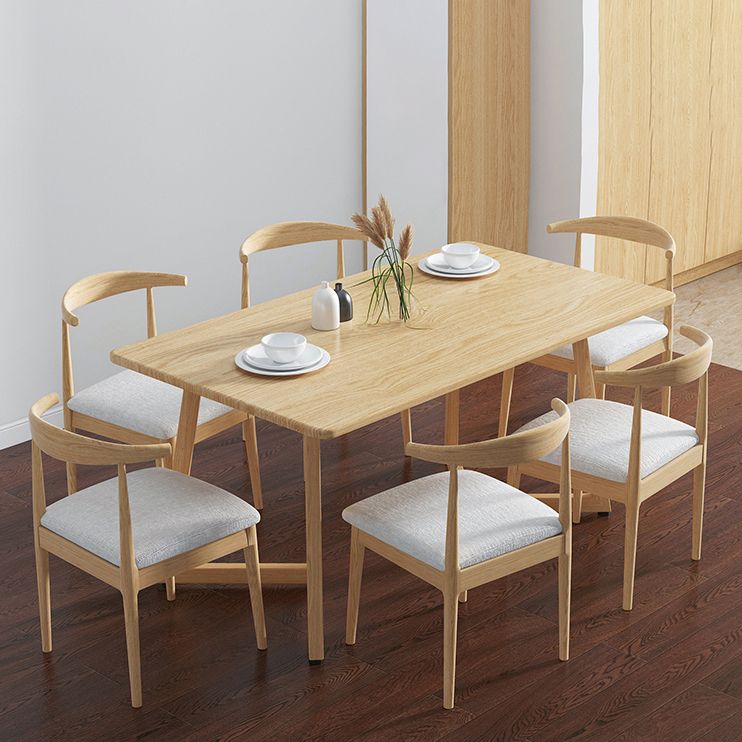 Modern Solid Wood Dining Room Set with Rectangle Table Dining Table Furniture for Home Clearhalo 'Dining Room Sets' 'Dining Tables & Seating' 'dining_room_set' 'furn' 'furn_dining_room_set' 'Furniture' 'furniture_dining_room_set' 'Kitchen & Dining Furniture' 'kitchen&dining_furn' 'kitchen' 1200x1200_29a2a01a-b11b-4a47-920d-5b7b2b19ce87