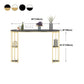 Glam Iron Bar Dining Table Stone Top Oval Indoor Bistro Table with 2-Shelf Fixed Table Clearhalo 'Bar Furniture' 'Bar Tables' 'bar_tables' 'furn' 'furn_bar_tables' 'Furniture' 'furniture_bar_tables' 'Kitchen & Dining Furniture' 1200x1200_29a33bfc-6424-4cef-a010-8cd59fee4aa6