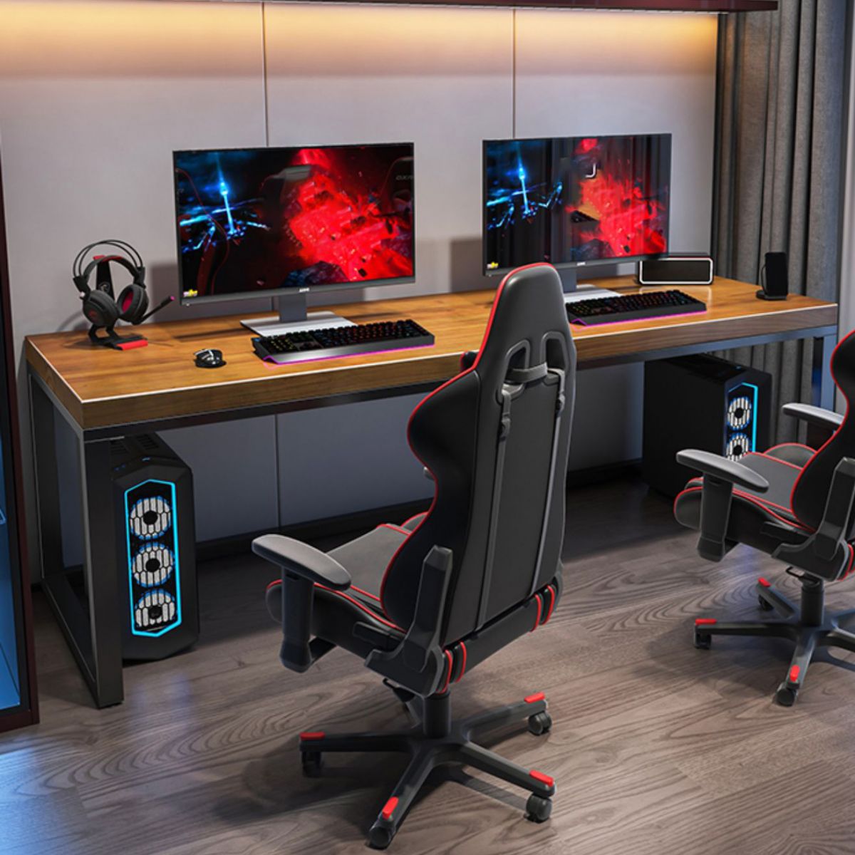 Rectangular Writing Desk Modern Writing Desk with Metal Legs Clearhalo 'furn' 'furn_office_desk' 'Furniture' 'Office Desks' 'Office Furniture' 'office_desk' 1200x1200_29a441ce-0cc6-4994-9941-b938b69bb9fd