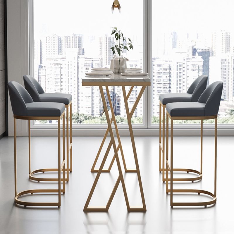 Sintered Stone Top Rectangle Bar Table Luxurious Pub Table with Double Pedestal Clearhalo 'Bar Furniture' 'Bar Tables' 'bar_tables' 'furn' 'furn_bar_tables' 'Furniture' 'Kitchen & Dining Furniture' 1200x1200_29a4a41d-850e-4fba-b8ed-b5bc6e1772d0