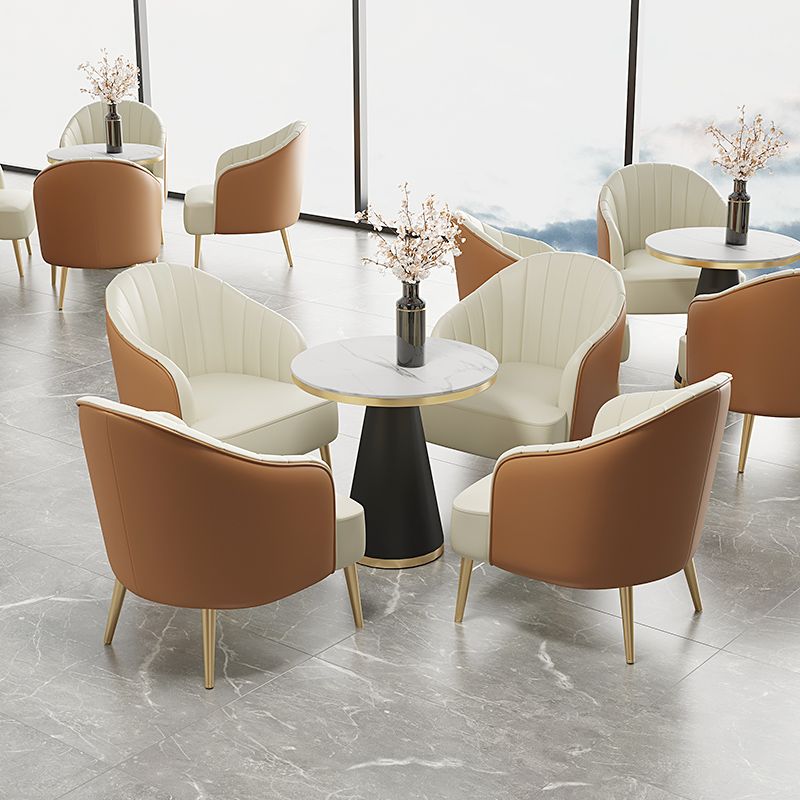 Glam Style 25.6" Wide Sloped Arms Sewn Pillow Back Armchair . Clearhalo 'Accent Chairs' 'accent_chairs' 'Chairs & Seating' 'furn' 'furn_accent_chairs' 'Furniture' 'Living Room Furniture' 1200x1200_29a4afb6-734b-4eeb-868e-c39d0c62422f