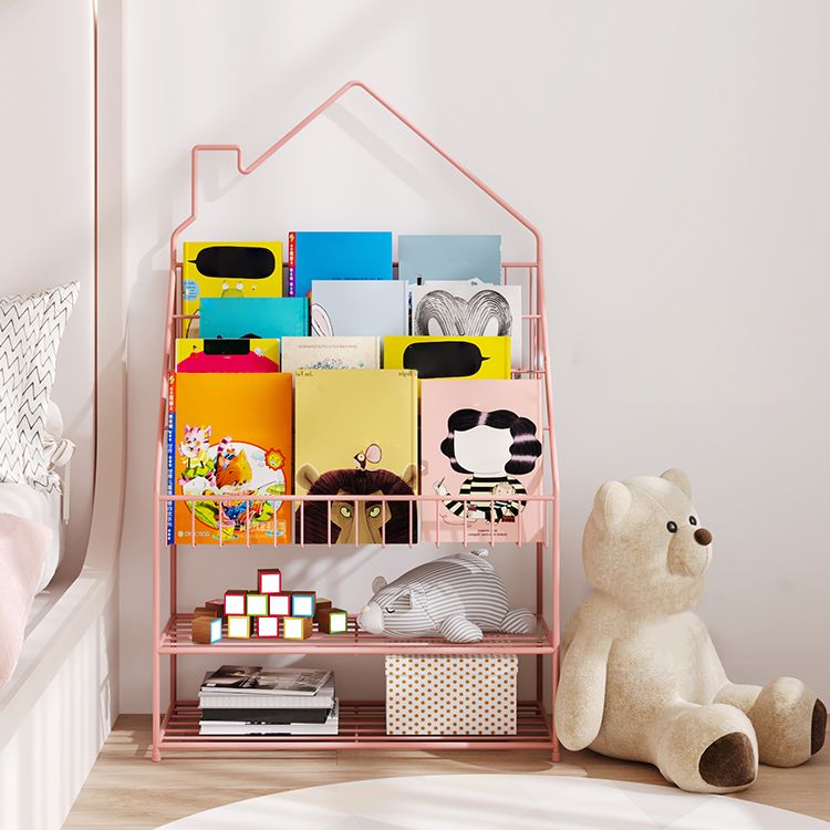 Skandinavischer geschlossener Rückenleiter Bücherregal Metall -Bücherregal mit Regalen