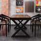 Rectangle Dining Table Industrial Dining Table with Iron Base Clearhalo 'Dining Tables & Seating' 'Dining Tables' 'dining_table' 'furn' 'furn_dining_table' 'Furniture' 'Kitchen & Dining Furniture' 1200x1200_29a54c99-5f07-436e-a0e9-3a18a32f3a1a