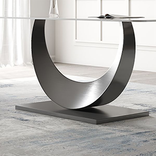 Contemporary Style Rectangle Table Sintered Stone Table with Metal Legs for Home Clearhalo 'Dining Tables & Seating' 'Dining Tables' 'dining_table' 'furn' 'furn_dining_table' 'Furniture' 'Kitchen & Dining Furniture' 1200x1200_29a75320-2cae-4004-86de-3e7cfc7ad21f