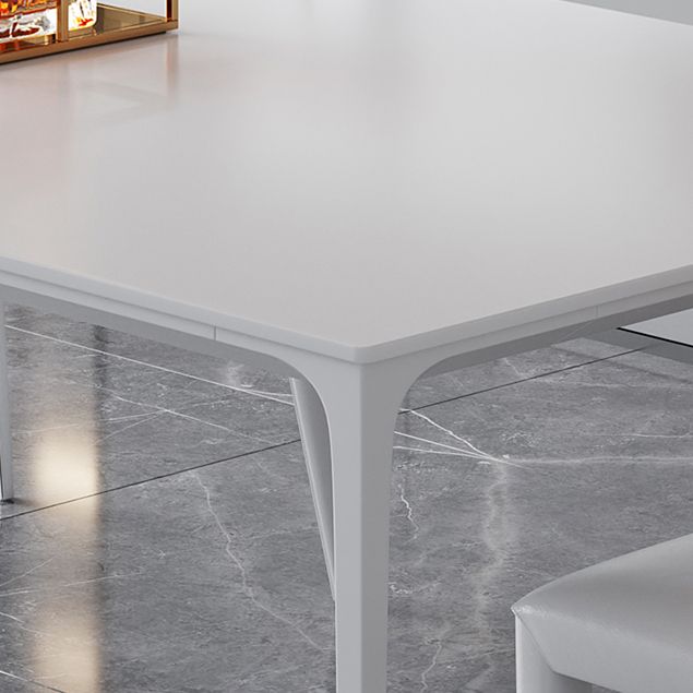 Sintered Stone Dining Table Industrial Style 4 Legs Base Rectangle Table for Home Clearhalo ' dining_table' 'Dining Tables & Seating' 'Dining Tables' 'furn' 'furn_dining_table' 'Furniture' 'furniture_dining_table' 'Kitchen & Dining Furniture' 'kitchen&dining_furn' 'kitchen' 'kitchen_dining_table' 1200x1200_29a79cd3-7f38-47be-b3a7-454f7f9dce55