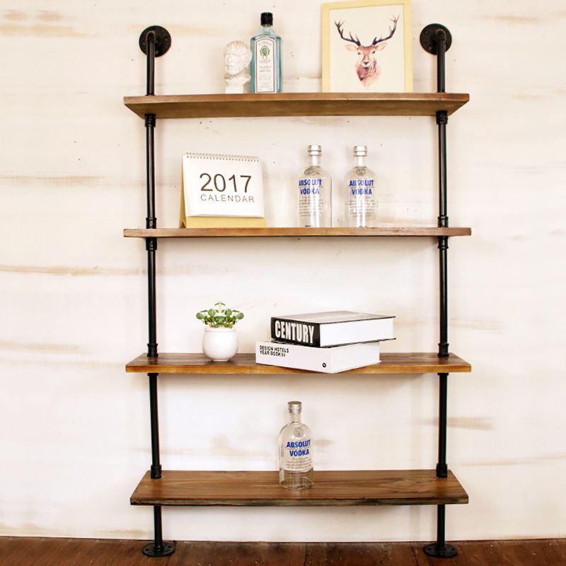 Industrial Style Bookshelf Wall Mounted Solid Wood Bookcase for Home Office Clearhalo 'Bookcases' 'furn' 'furn_bookcases' 'Furniture' 'furniture_bookcases' 'kitchen' 'kitchen_bookcases' 'Living Room Furniture' 'Office Furniture' 1200x1200_29a7e1ae-0184-4e1b-a805-8a40c2b3b8c0