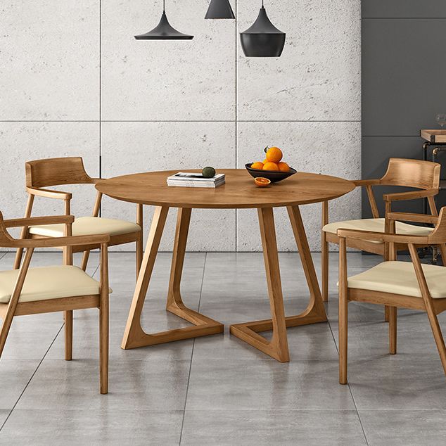Contemporary Round Dining Table Pine Solid Wood Table with Double Pedestal Clearhalo ' dining_table' 'Dining Tables & Seating' 'Dining Tables' 'furn' 'furn_dining_table' 'Furniture' 'furniture_dining_table' 'Kitchen & Dining Furniture' 'kitchen&dining_furn' 'kitchen' 'kitchen_dining_table' 1200x1200_29a89f26-3654-4c20-83c8-fc471c255a70