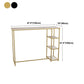 Glam Rectangle Indoor Bar Dining Table Iron Trestle Pedestal Bistro Table with Shelve Clearhalo 'Bar Furniture' 'Bar Tables' 'bar_tables' 'furn' 'furn_bar_tables' 'Furniture' 'furniture_bar_tables' 'Kitchen & Dining Furniture' 'kitchen&dining_furn' 'kitchen' 1200x1200_29a8c2b2-d6a4-4e26-8898-81310ef4ed3c