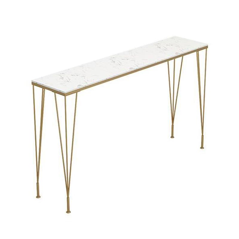 Juego de bistró rectangular estilo Glam, juego de mostrador de mármol sintético de 1/7 piezas