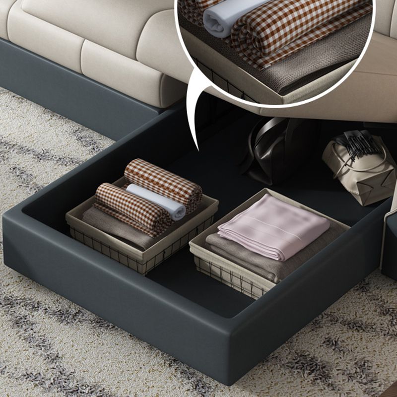 Manual Reclining Cushion Back Sectional Sofa 35.43"High Fabric Sofa Bed with Storage Clearhalo 'furn' 'furn_sectionals' 'Furniture' 'furniture_sectionals' 'Living Room Furniture' 'Sectionals' 1200x1200_29aa0b92-f76a-4dd8-928c-29af88cbcdd7