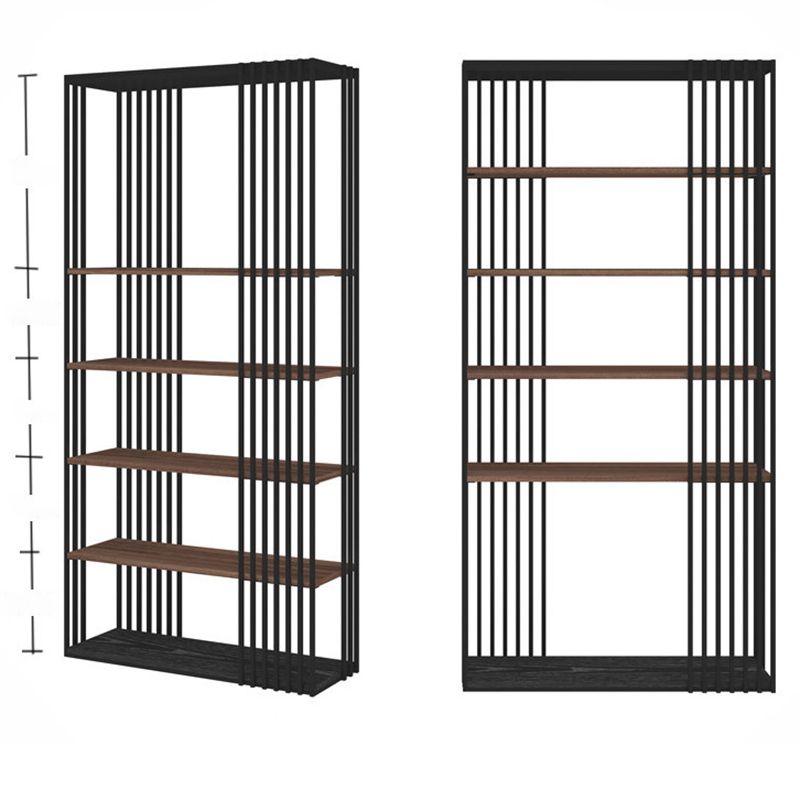 Contemporary Metal and Wooden Shelf Open Shelf Bookcase with Shelves Clearhalo 'Bookcases' 'furn' 'furn_bookcases' 'Furniture' 'Office Furniture' 1200x1200_29abd64e-c891-4d1c-bdab-d5d2dde4d863