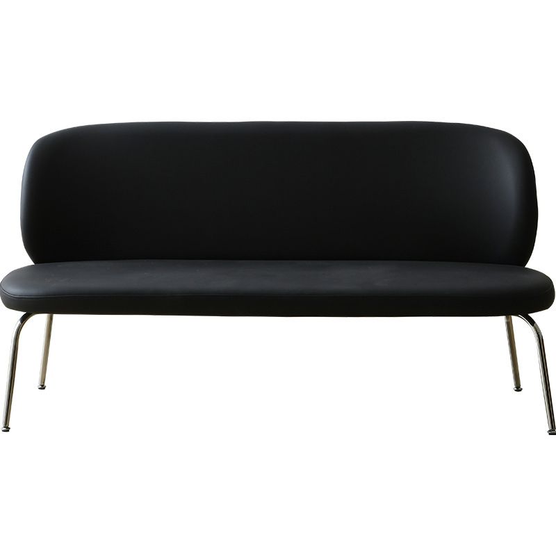 Faux Leather Modern Settee 2-seat Armless Seating in Black/Green Clearhalo 'furn' 'furn_sofas' 'Furniture' 'Living Room Furniture' 'Sofa' 'sofas' 1200x1200_29acfff8-f1de-484c-a655-16a39cb857d0