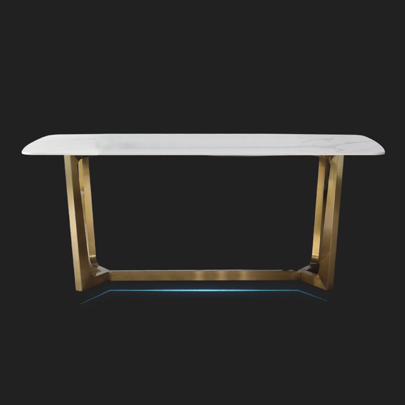 Luxury Sintered Stone Dining Table Rectangle Table with Metal Trestle Base Clearhalo ' dining_table' 'Dining Tables & Seating' 'Dining Tables' 'furn' 'furn_dining_table' 'Furniture' 'furniture_dining_table' 'Kitchen & Dining Furniture' 'kitchen&dining_furn' 'kitchen' 'kitchen_dining_table' 1200x1200_29ae9017-d669-4a41-8bfe-c13b21c6741a