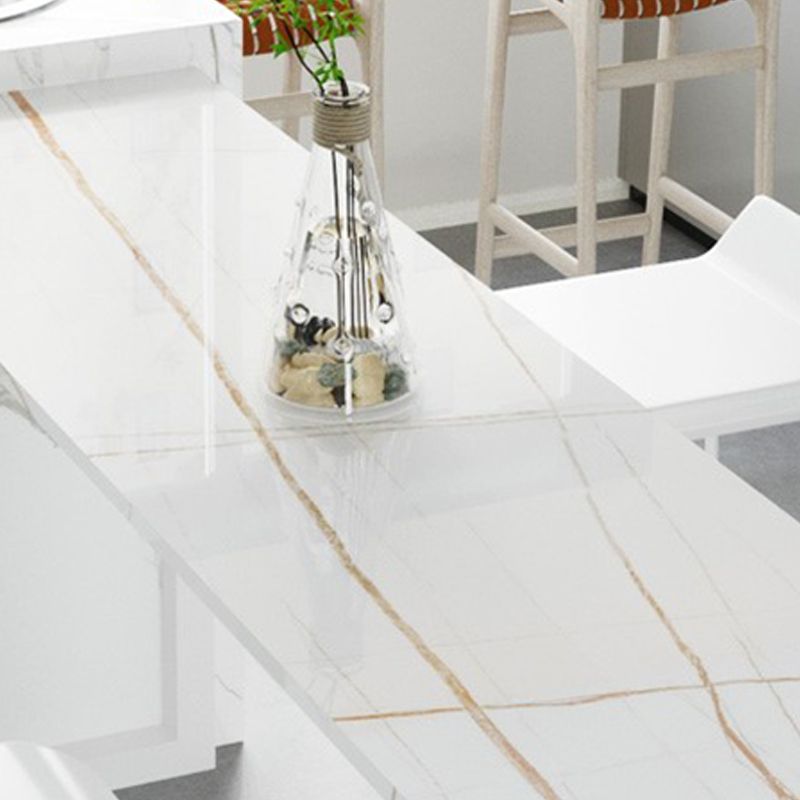 Juego de mesa de bar moderno de forma irregular, mesa de mostrador de piedra sinterizada de 1/2/5 piezas con taburetes