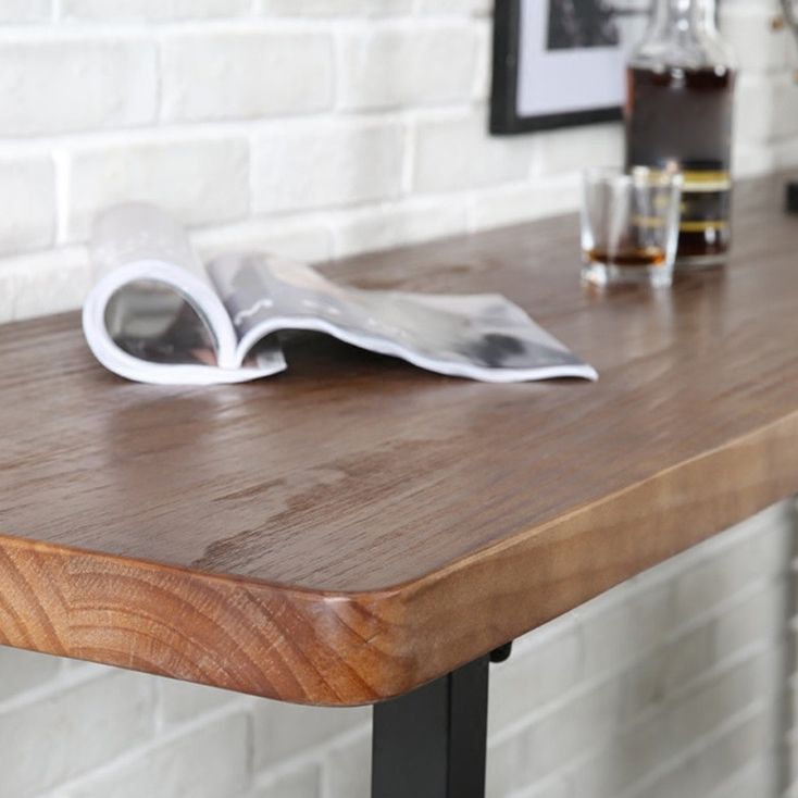 Table de la hauteur du comptoir rectangle intérieur Trestle en bois massif comptoir naturel