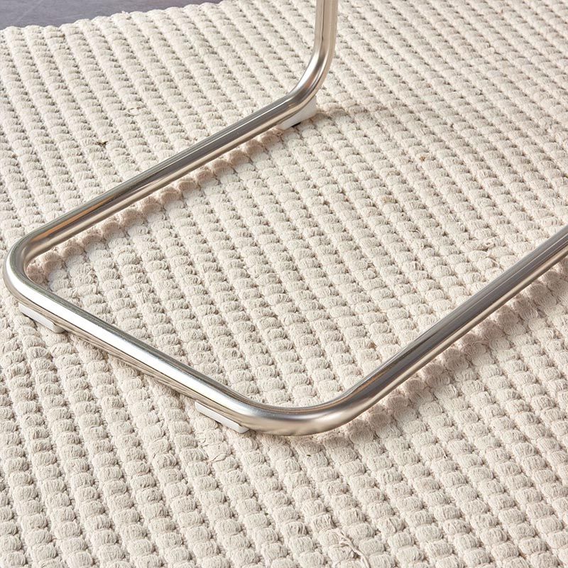 Riet terug eetkamerstoel eigentijdse zijstoel met zilveren been