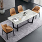 Ensemble de table rectangulaire en pierre agglomérée de style moderne, ensemble de salle à manger 1/4/5 pièces