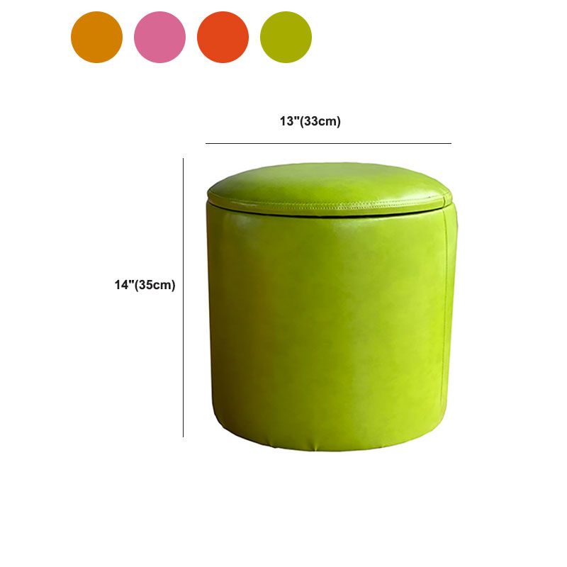 Faux Leather Ottoman Plain Round Stain Resistant Pouf Ottoman with Storage Clearhalo 'furn' 'furn_ottomans_poufs' 'Furniture' 'Living Room Furniture' 'Ottomans & Poufs' 'ottomans_poufs' 1200x1200_29b44eda-02c9-49b1-b209-cca596a62768